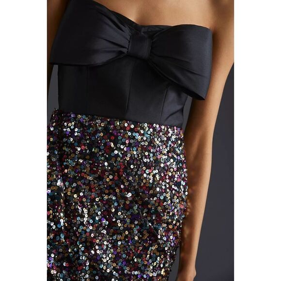 Anthropologie- Sequined Bow-Tie Mini Dress size 18w - Picture 4 of 11